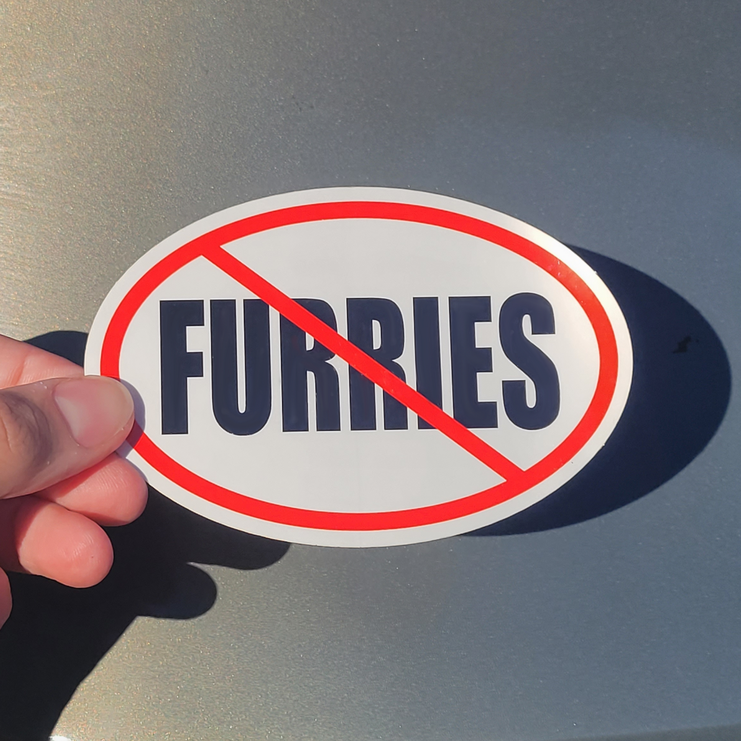 NO FURRIES Bumper Sticker