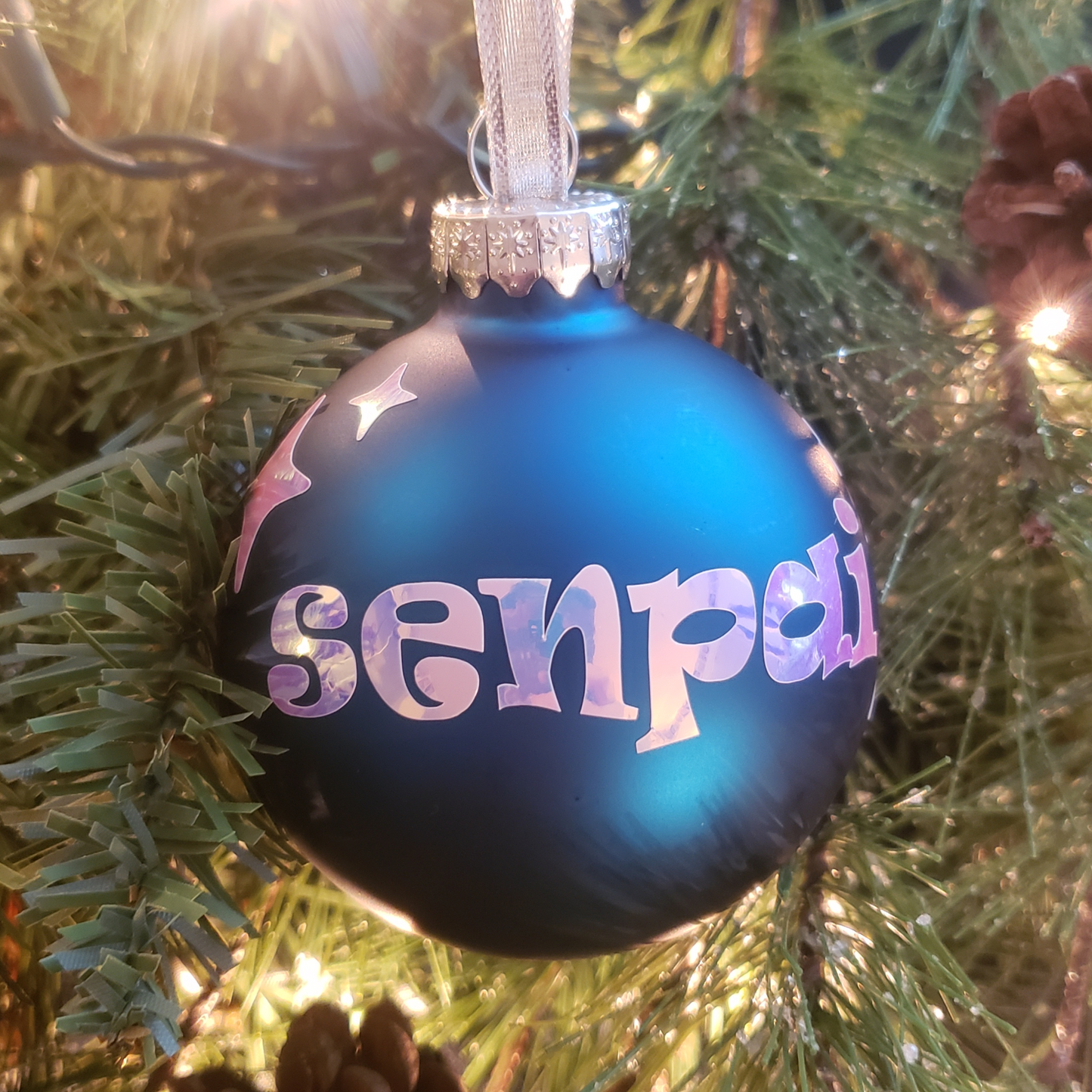 Senpai Glass Christmas Ornament