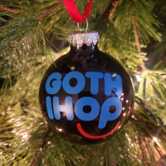 Goth iHop Glass Christmas Ornament
