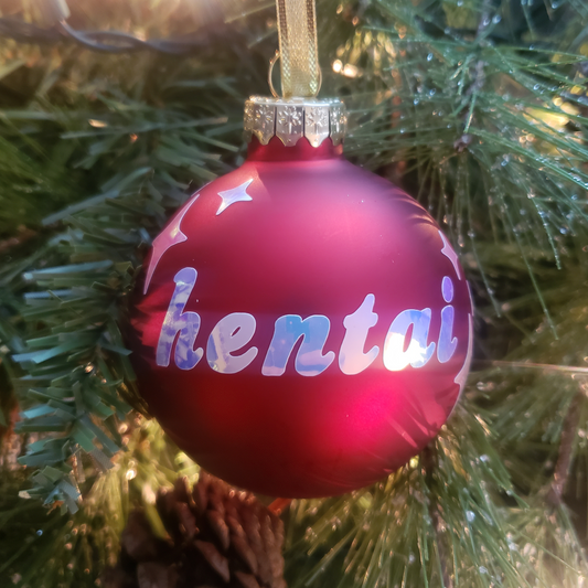 Hentai Glass Christmas Ornament