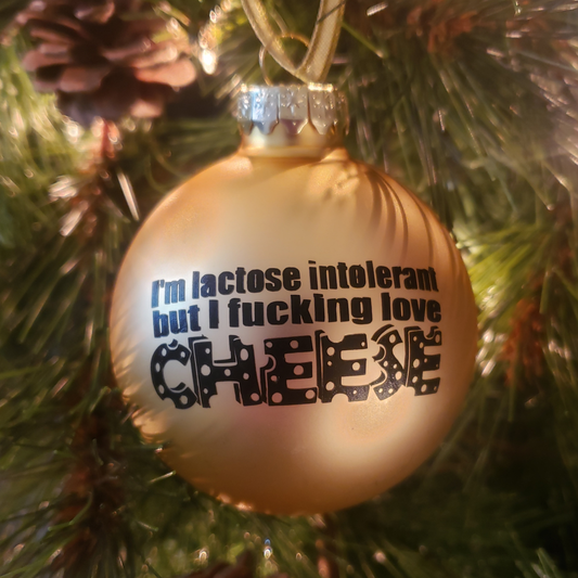Lactose Intolerant Glass Christmas Ornament