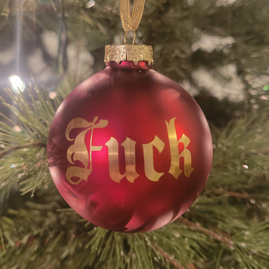 Fuck Glass Christmas Ornament