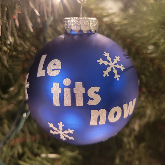 Le Tits Now Glass Christmas Ornament